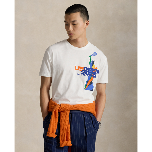 Ralph Lauren Us Open Classic Fit Jersey T-shirt In White