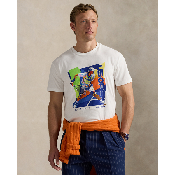 Ralph Lauren Us Open Classic Fit Jersey T-shirt In White