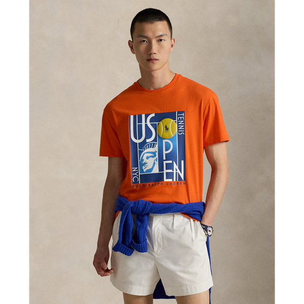 Ralph Lauren Us Open Classic Fit Jersey T-shirt In Orange