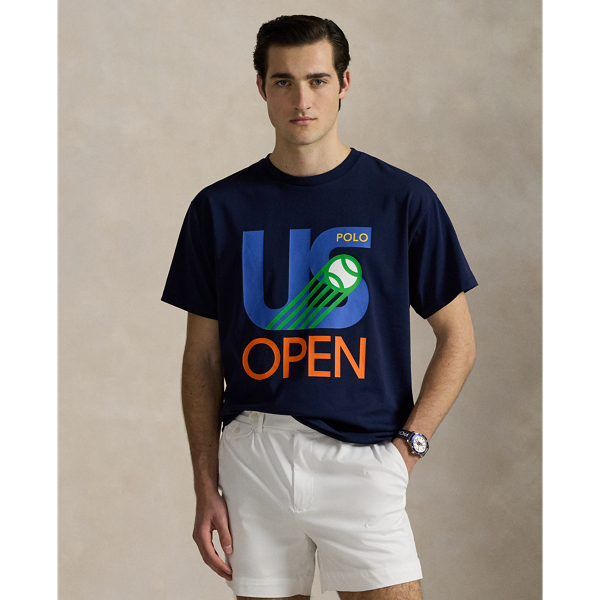 Ralph Lauren Us Open Big Fit Jersey T-shirt In Blue