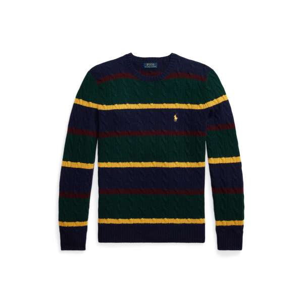Pull rayé torsadé en laine et alpaga - Polo Ralph Lauren - Modalova