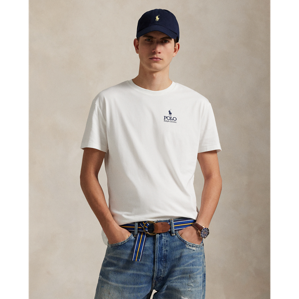 Ralph Lauren Classic Fit Logo Jersey T-shirt In White