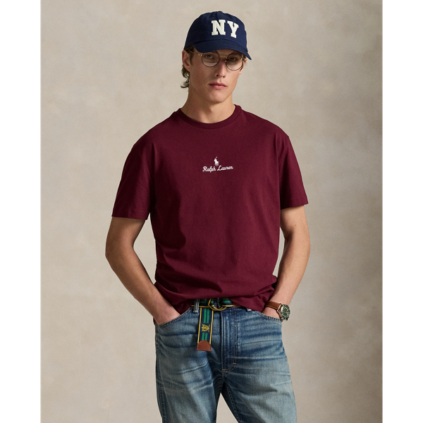 Ralph Lauren Classic Fit Logo Jersey T-shirt In Burgundy