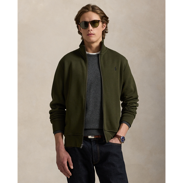 This cotton-blend track jacket is crafted from a smooth double-knit fabric that features a mesh underside. At the left chest, it is intricately embroidered with the iconic Polo Pony for a signature finish.