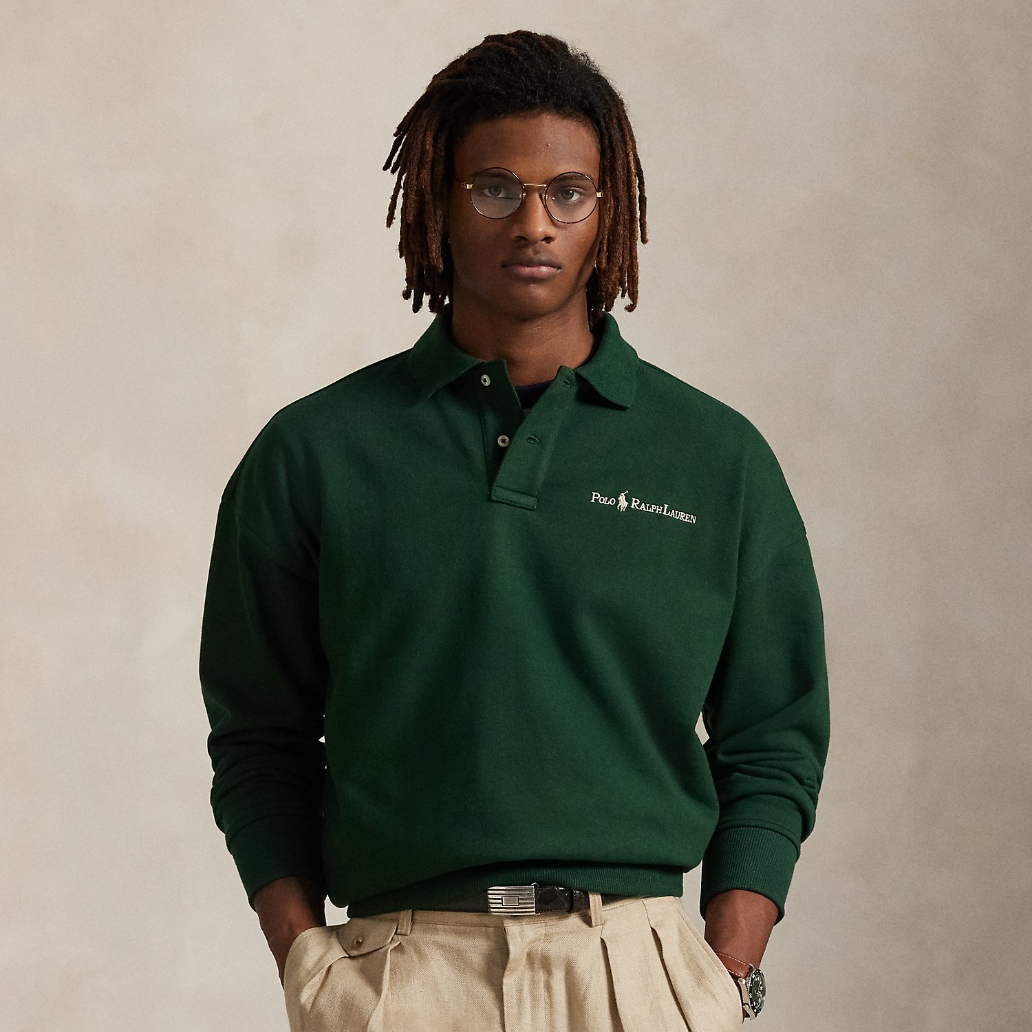 This cotton-blend sweatshirt combines the silhouette of our iconic long-sleeve Polo shirt with heavyweight fleece.