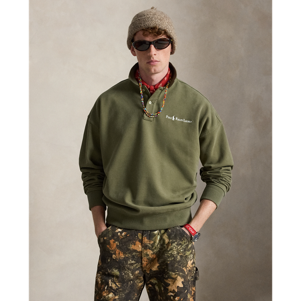 Relaxed Fit Logo Collared Sweatshirt