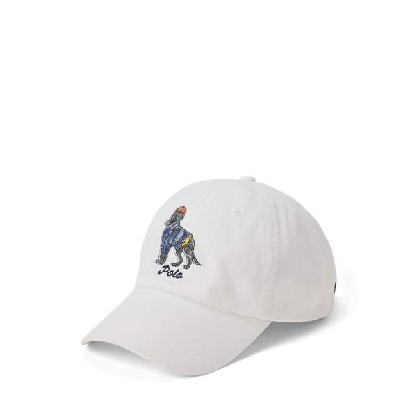 Ralph Lauren Dog-embroidered Twill Ball Cap In White