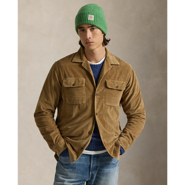 This layer's wide-wale corduroy ensures warmth during brisk days while maintaining the laid-back look of a traditional camp shirt design.