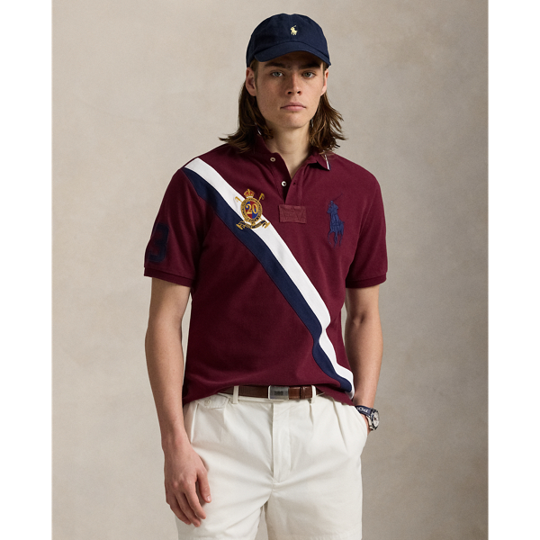 Ralph Lauren Classic Fit 20th Anniversary Crest Polo In Red