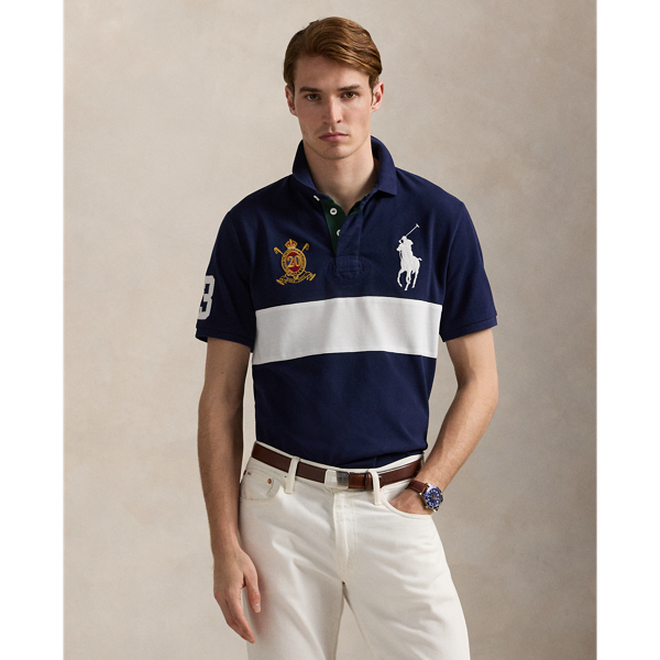 Ralph Lauren Classic Fit 20th Anniversary Crest Polo In Blue