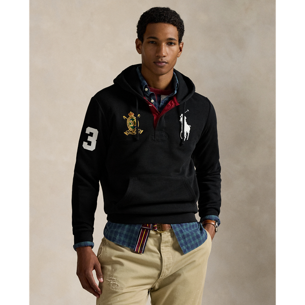 Ralph Lauren Big Pony 20th Anniversary Crest Hoodie In Black