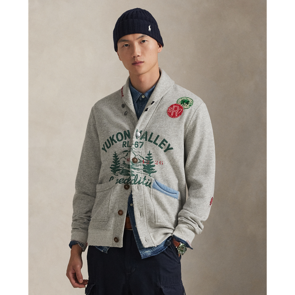 Ralph Lauren Fleece Graphic Cardigan In Multi