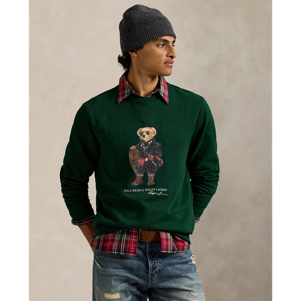 Ralph Lauren Polo Bear Fleece Sweatshirt In Green