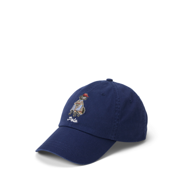 Ralph Lauren Dog-embroidered Twill Ball Cap In Blue