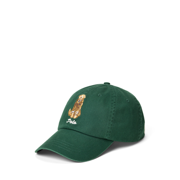 Ralph Lauren Dog-embroidered Twill Ball Cap In Green