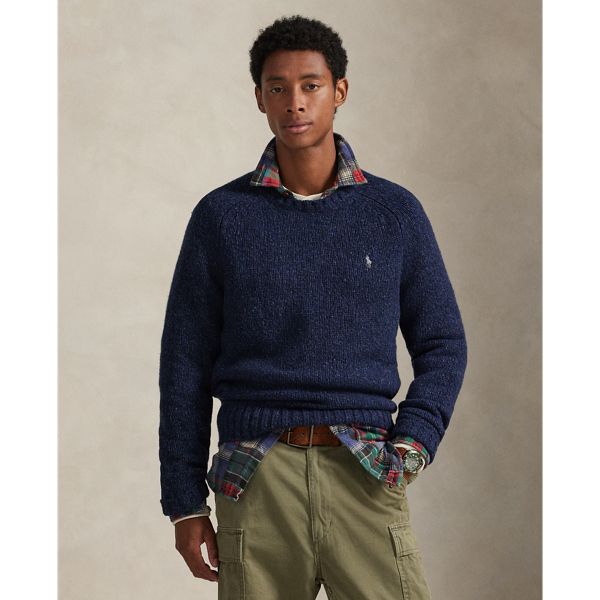 Ralph Lauren Marled Wool-blend Sweater In Blue