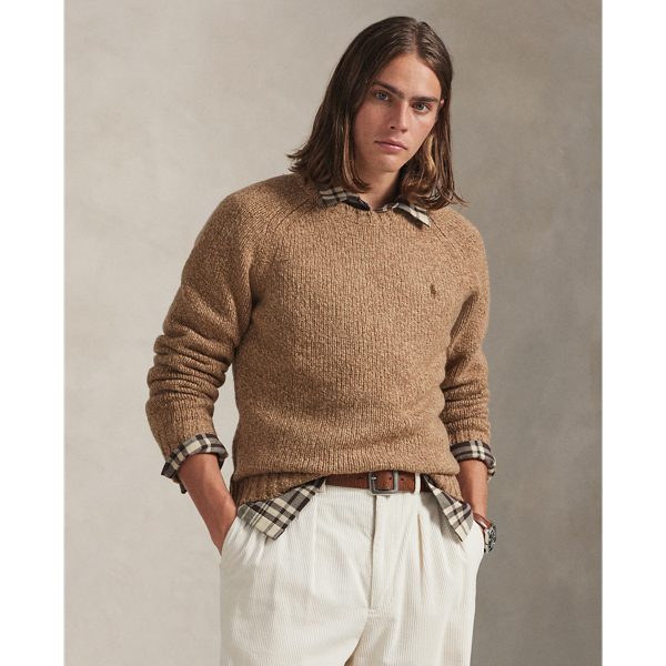 Ralph Lauren Marled Wool-blend Sweater In Brown