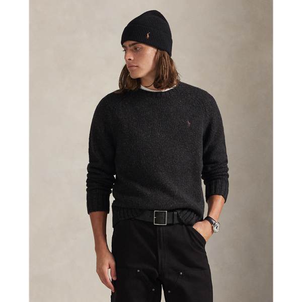 Ralph Lauren Marled Wool-blend Sweater In Burgundy