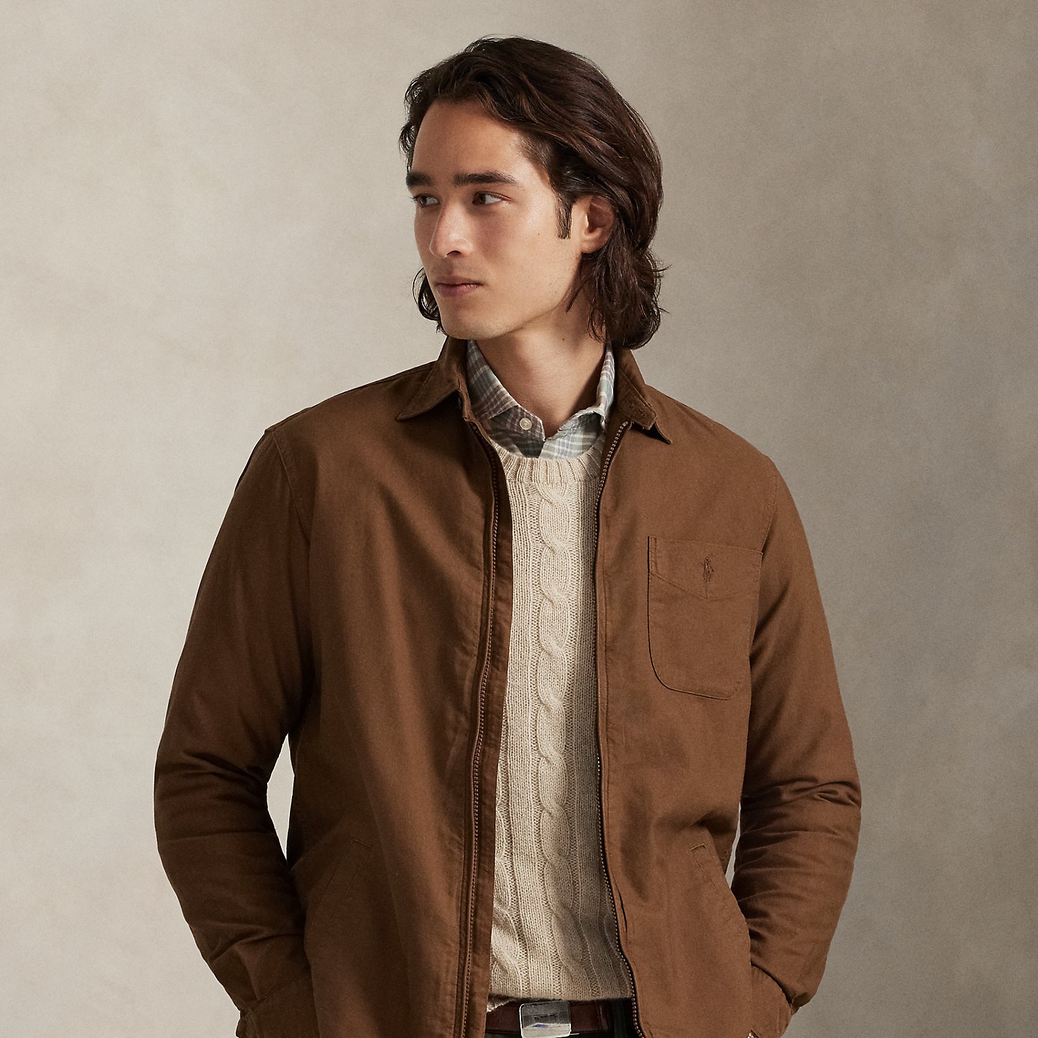 Our oxford cloth is developed with a secret wash, which gives it instant character, ease and a heathered softness, producing what we refer to as "the perfect rumple". The formula is so unique that it's been kept in a safe for more than three decades. This overshirt is crafted from our signature fabric and garment-dyed to create tonal dimension.