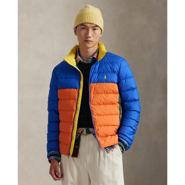 Ralph Lauren The Colden Packable Color-blocked Jacket In Animal Print