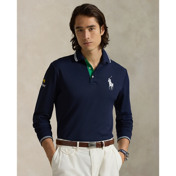 Ralph Lauren Us Open Mesh Umpire Polo Shirt In Blue
