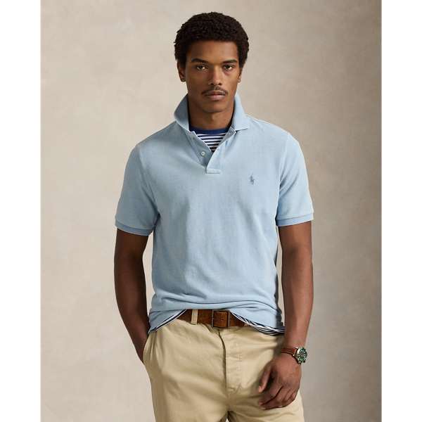Ralph Lauren Original Fit Mesh Polo Shirt In Blue
