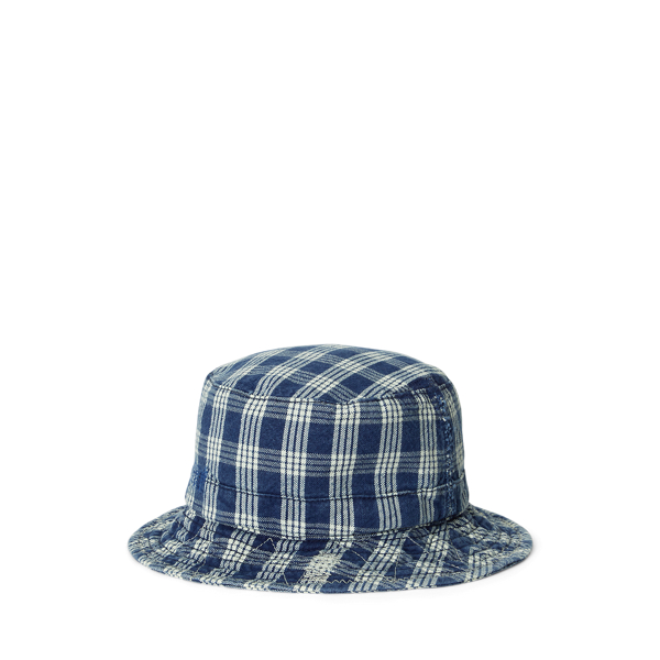 Indigo Plaid Oxford Bucket Hat