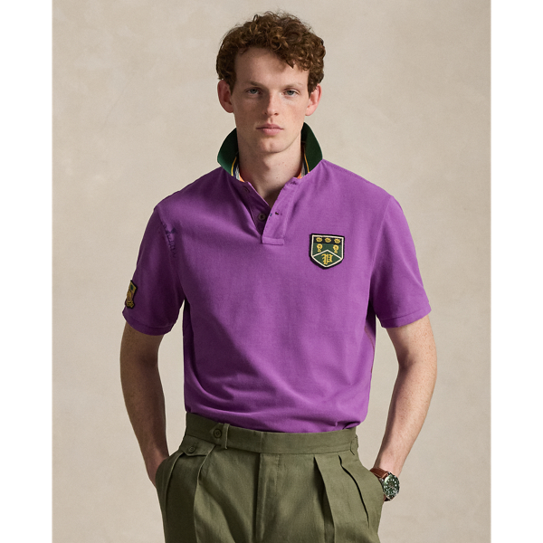 Classic Fit Mesh Graphic Polo Shirt