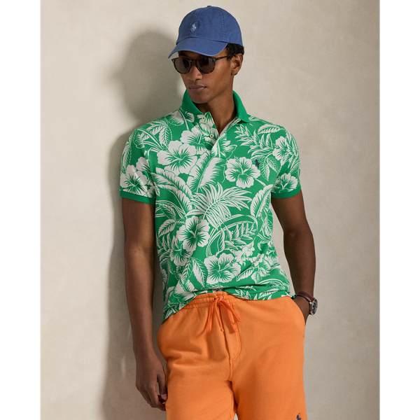 Custom Slim Fit Tropical Mesh Polo Shirt