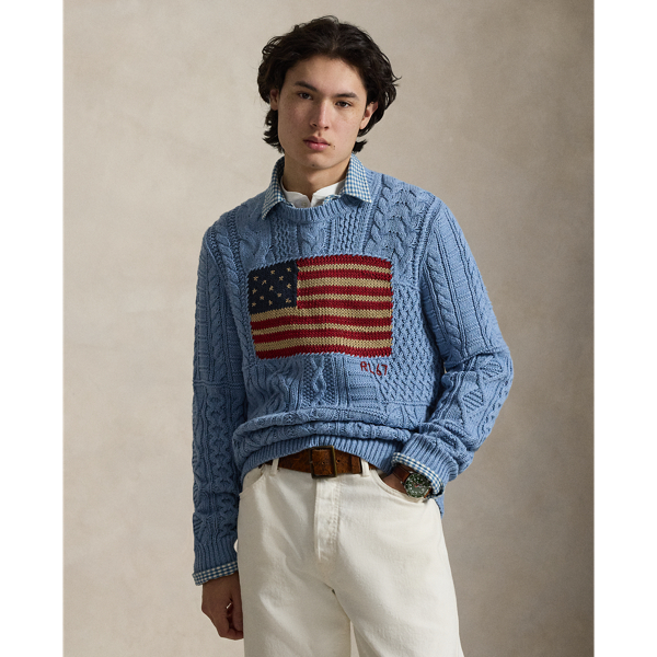 Aran-Knit Flag Jumper
