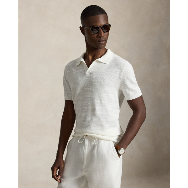 Cotton-Linen Polo-Collar Jumper