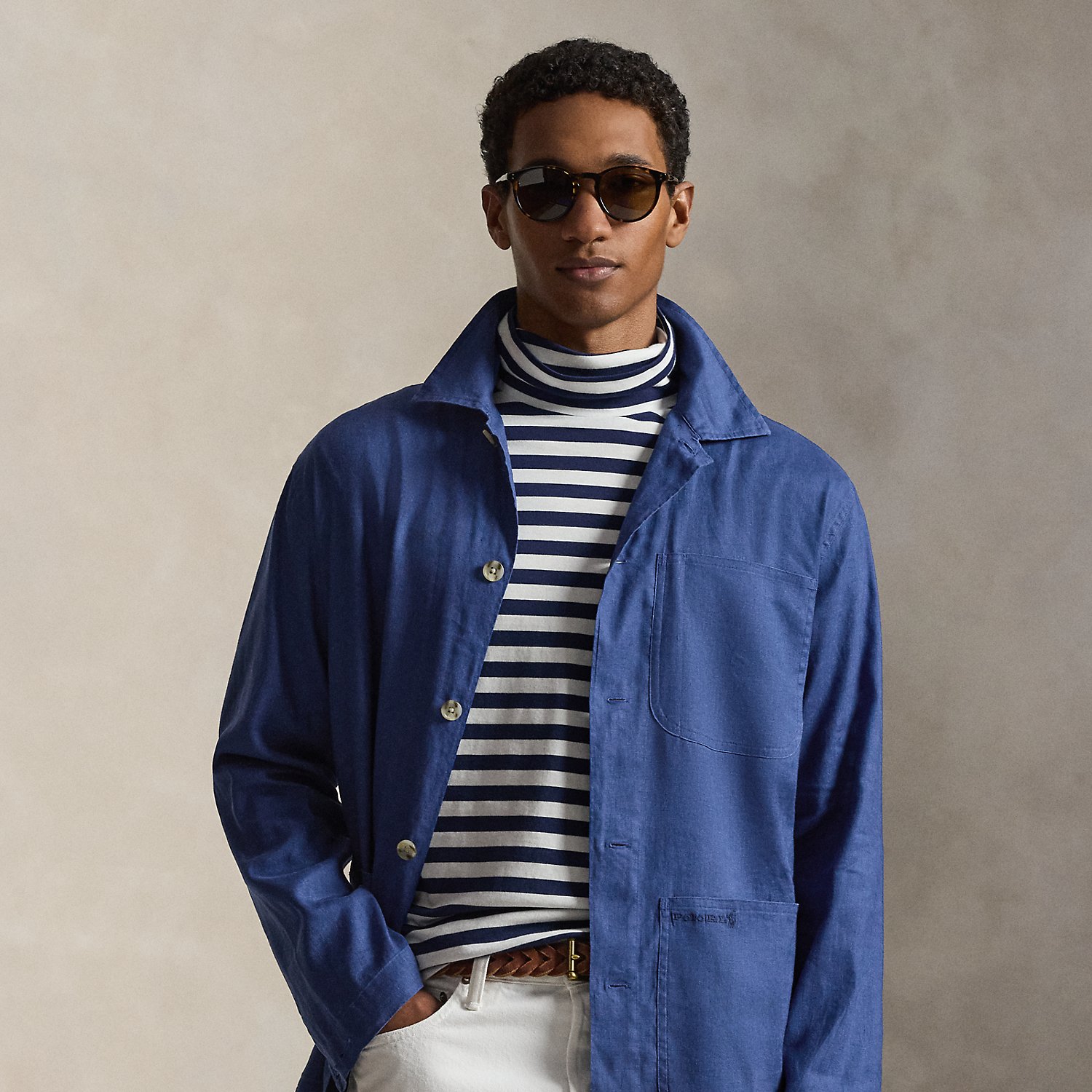 Stretch Linen-Cotton Overshirt
