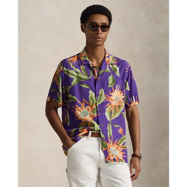 Classic Fit Tropical Floral Camp Shirt