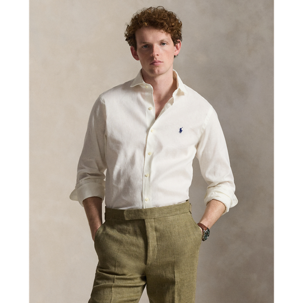 Camicia in Misto Lino Custom-Fit Ralph Lauren