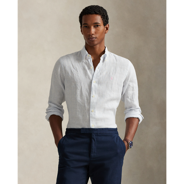 Slim Fit Striped Linen Shirt