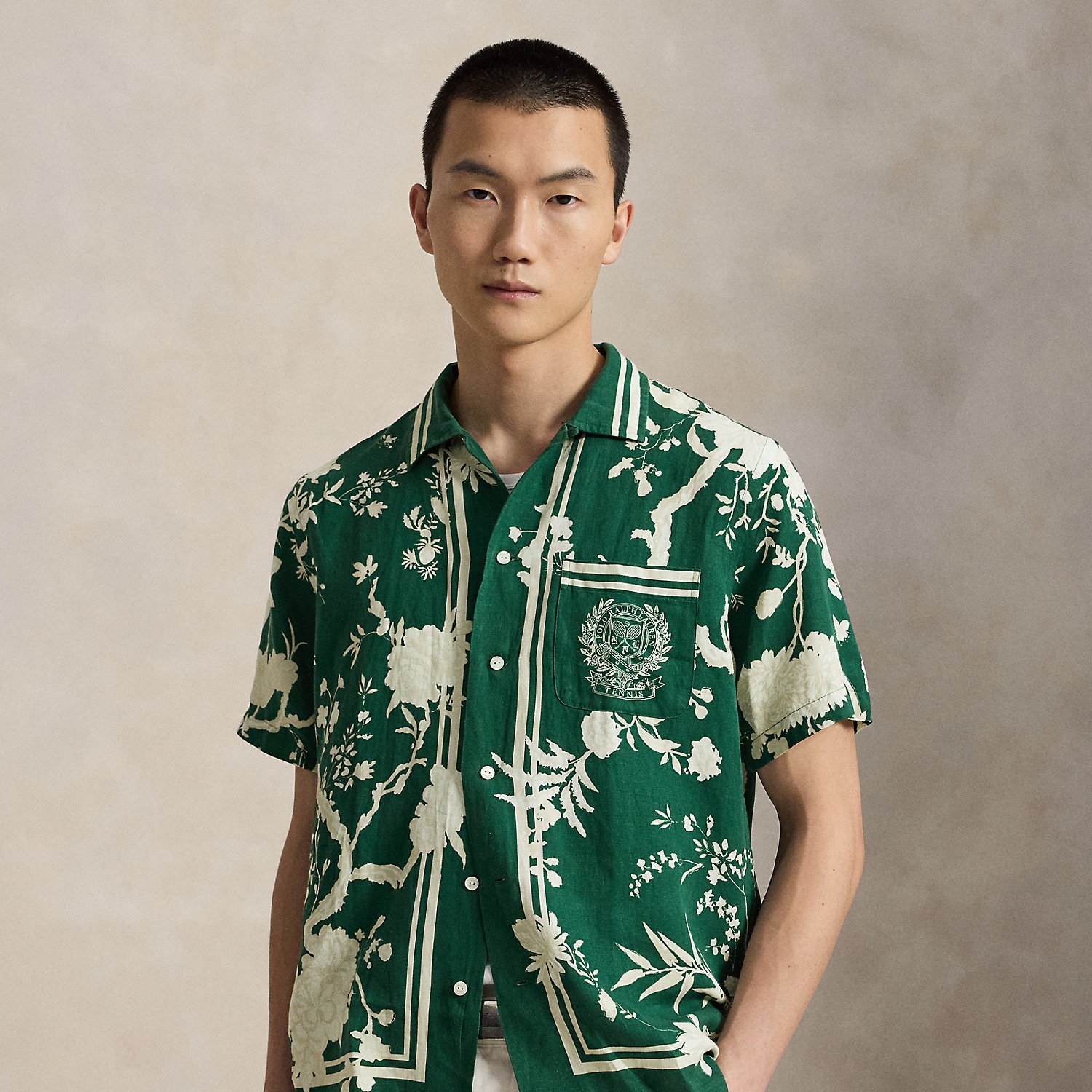 Wimbledon Linen-Silk Camp Shirt