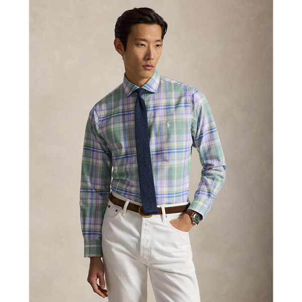 Custom Fit Plaid Oxford Shirt