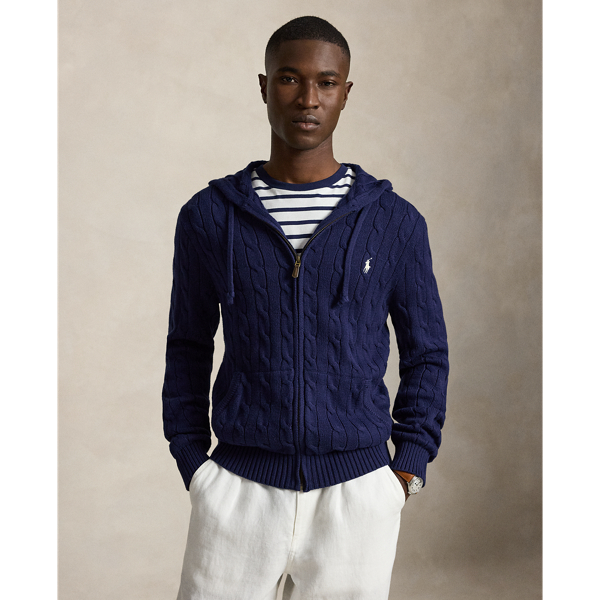 Cable-Knit Cotton Hooded Jumper