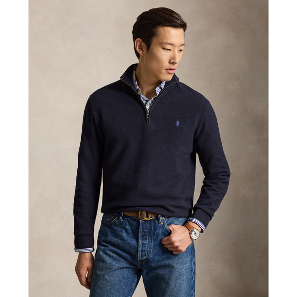 Maglia Piqué in Cotone con Cerniera Ralph Lauren
