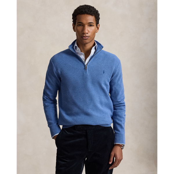 Maglia in Piqué di Cotone con Cerniera Ralph Lauren