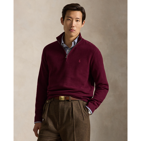 Maglia Piqué in Cotone Ralph Lauren con Cerniera