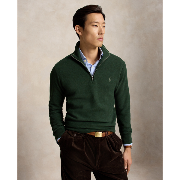 Maglia Piqué in Cotone Ralph Lauren con Cerniera