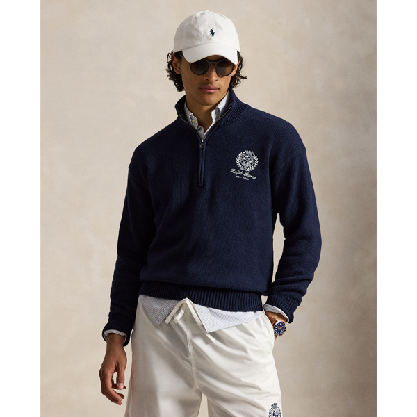 Relaxed Fit Cotton Quarter-Zip Jumper
