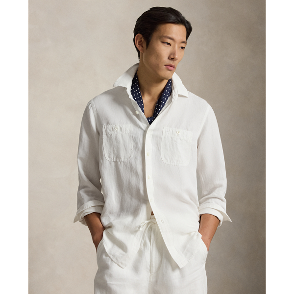 Classic Fit Linen-Silk Workshirt