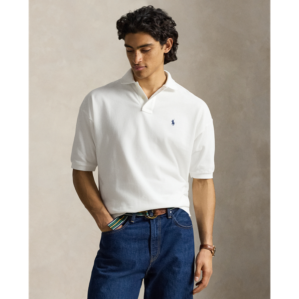 Relaxed Fit Mesh Polo Shirt