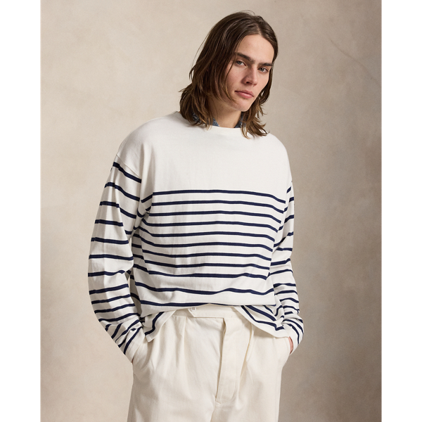 Relaxed Fit Striped Jersey Pullover