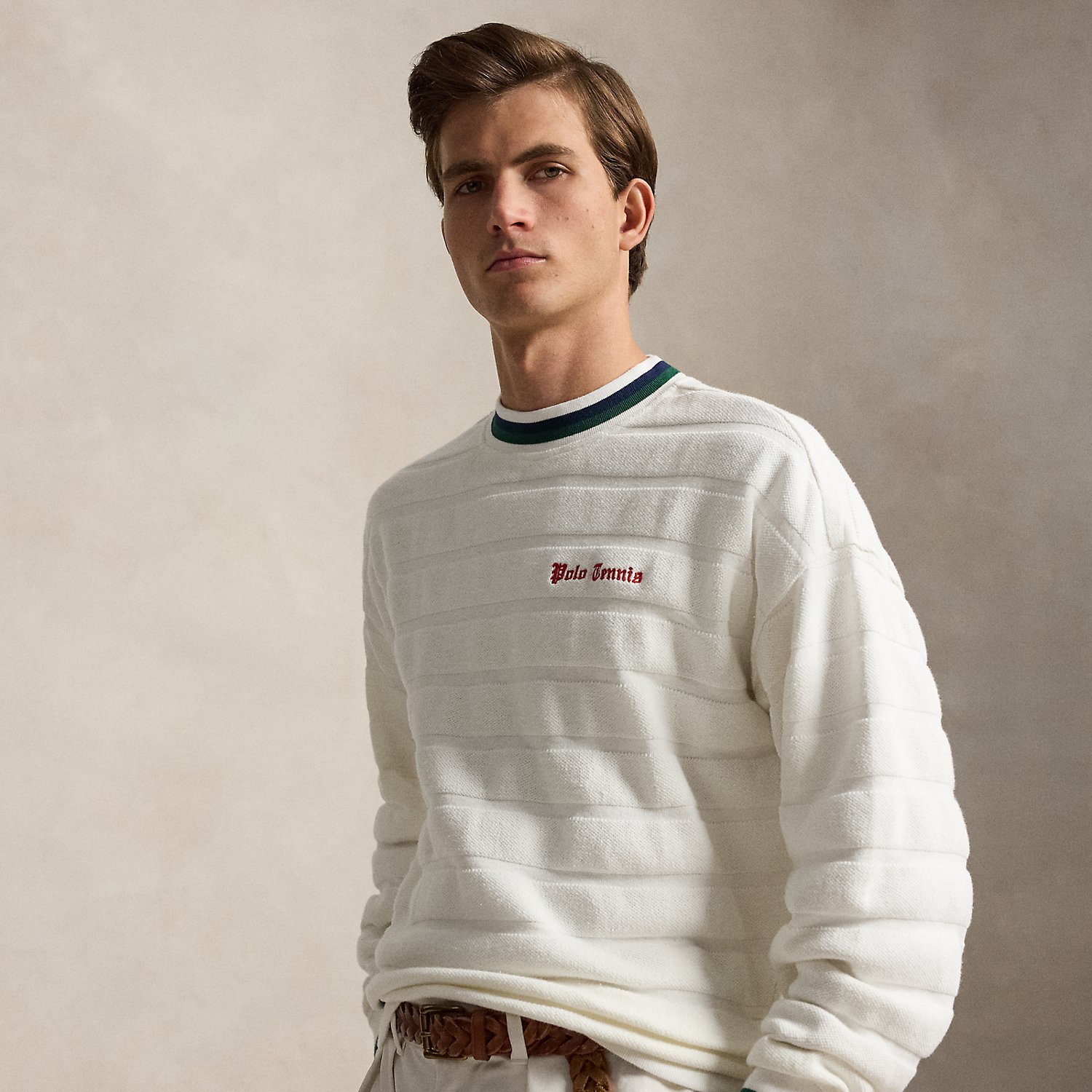 Relaxed Fit Textured Jacquard Pullover