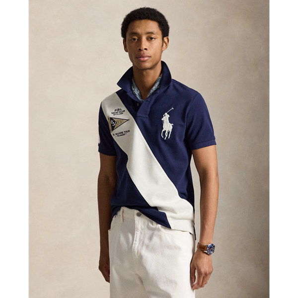 Custom Slim Fit Big Pony Mesh Polo Shirt