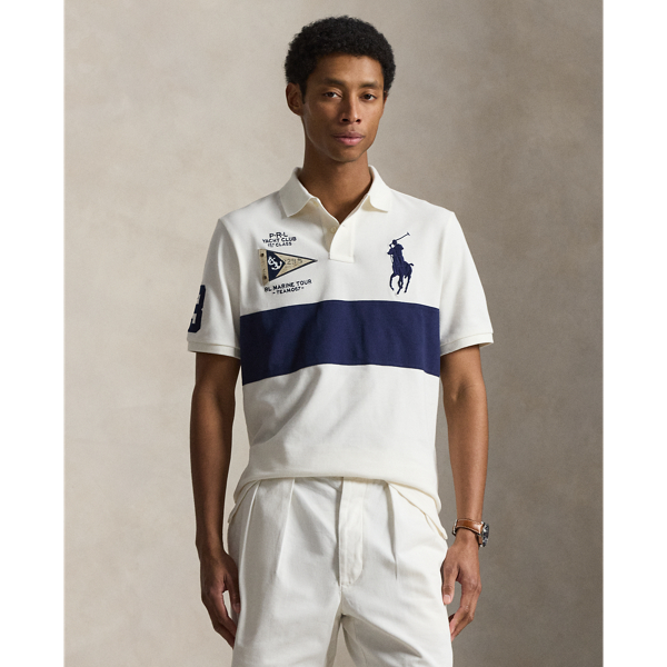 Custom Slim Fit Big Pony Mesh Polo Shirt