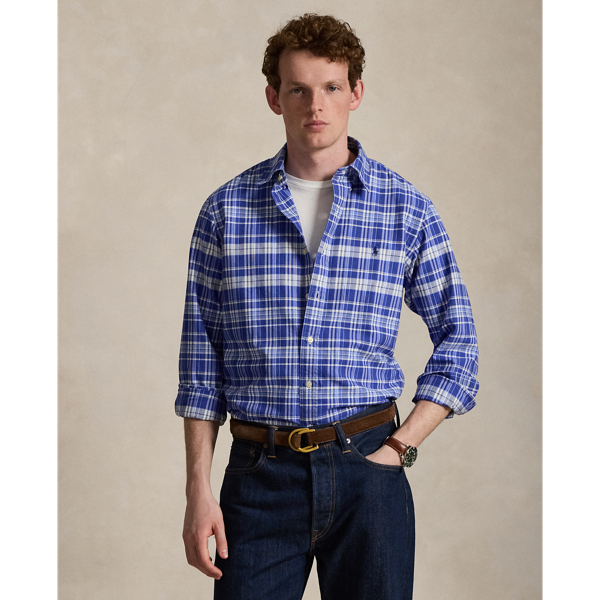 Custom Fit Plaid Oxford Shirt